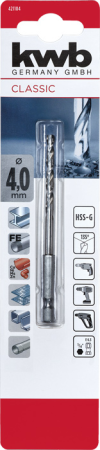 Сверло HSS 1/4", HEX, 4 мм, в упаковке kwb by Einhell (421104)