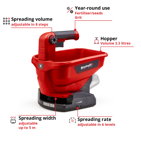 Аккумуляторный  разбрасыватель семян Einhell GE-US 18 Li-Solo (3415410)