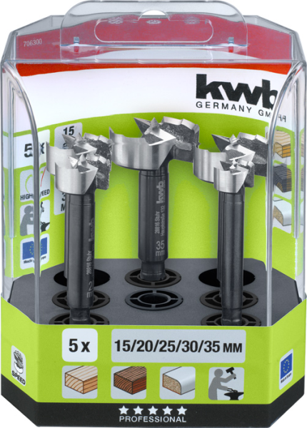 Набор свёрл Форстнера Speed, 5 шт. kwb by Einhell (706300)