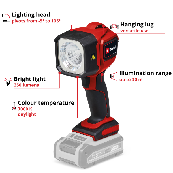 Аккумуляторный фонарь Einhell TC-CL 18/350 Li - Solo (4514175)