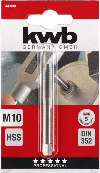 Метчик машинный M 10, HSS, короткий, в упаковке kwb by Einhell (443010)