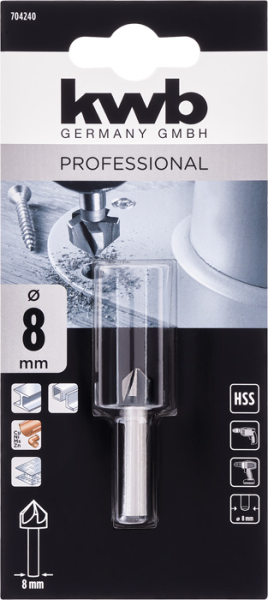 Зенковка HSS, 8 мм kwb by Einhell (704240)