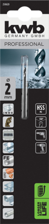 Сверло HI-NOX HSS M2 для металла 2 мм, в блистере kwb by Einhell (258620)