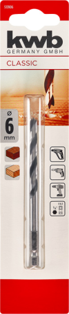 Сверло по дереву 1/4", шестигранное, 6 мм kwb by Einhell (513906)