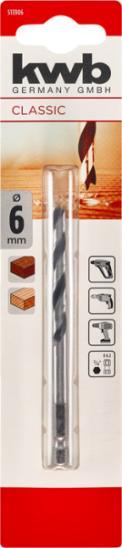 Сверло по дереву 1/4", шестигранное, 6 мм kwb by Einhell (513906)