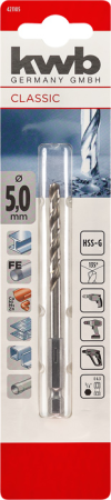 Сверло HSS 1/4", HEX, 5 мм, в упаковке kwb by Einhell (421105)
