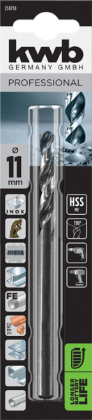 Сверло HI-NOX HSS M2 для металла 11 мм, в блистере kwb by Einhell (258710)