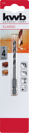Сверло по дереву 1/4", шестигранное, 4 мм kwb by Einhell (513904)