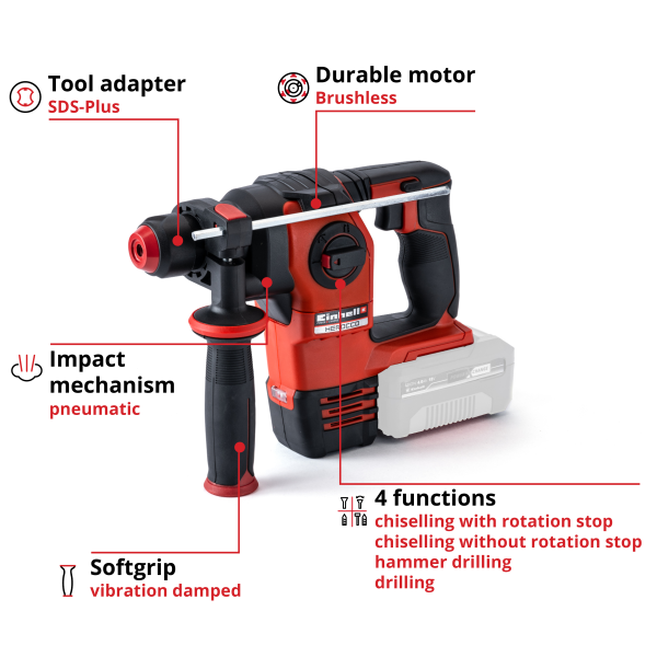 Аккумуляторный перфоратор SDS-Plus Einhell HEROCCO 18/20 - Solo (4513900)