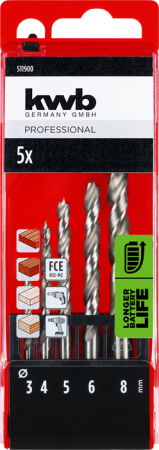 Набор сверл по дереву HSS, 5 шт. kwb by Einhell (511900)