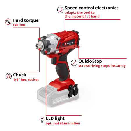 Аккумуляторный винтоверт Einhell TE-CI 18/1 Li-Solo (4510034)