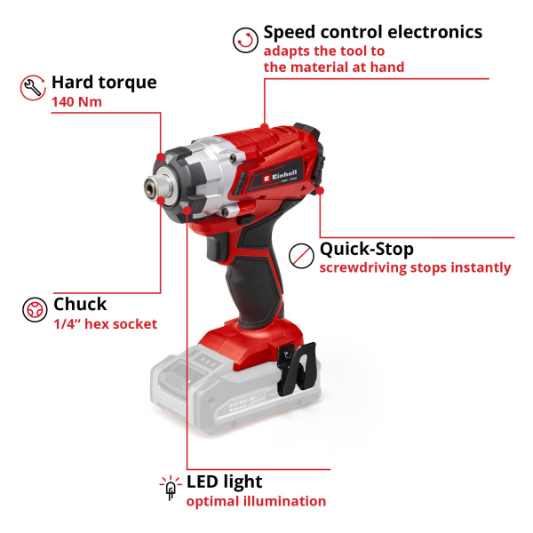 Аккумуляторный винтоверт Einhell TE-CI 18/1 Li-Solo (4510034)