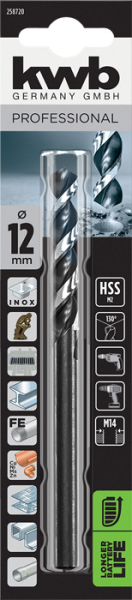 Сверло HI-NOX HSS M2 для металла 12 мм, в блистере kwb by Einhell (258720)